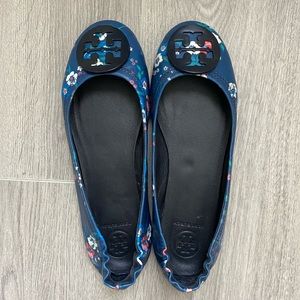 Tory Burch Minnie Floral Print Travel Ballet Flats